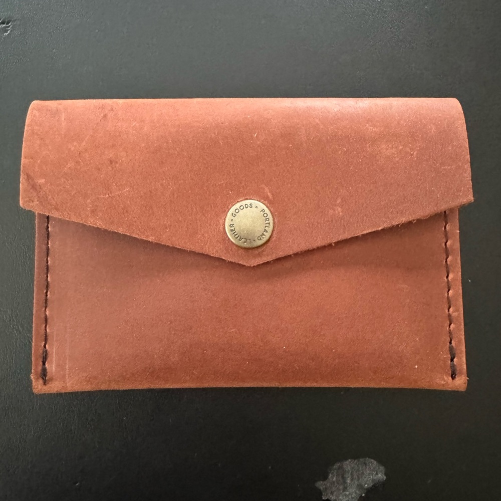 Portland Leather Brown Mini Envelope Wallet.